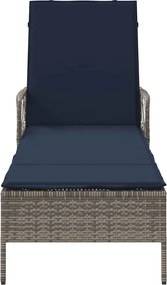 vidaXL Ξαπλώστρα συνθετικό ρατάν Γκρι και Navy Blue