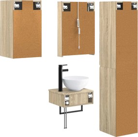 vidaXL Σετ Επίπλων Μπάνιου 5 pcs Sonoma Δρυς