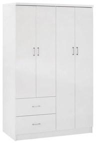 WARDROBE WITH 4 DOORS AND 2 DRAWERS  WHITE 120Χ42,5Χ180,5 cm.