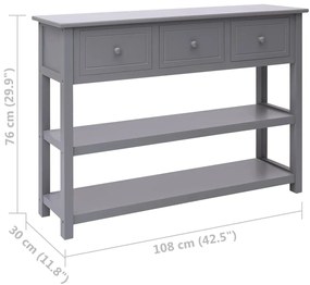 vidaXL Ντουλάπι Γκρι 108 x 30 x 76 εκ. από Μασίφ Ξύλο Παυλώνιας