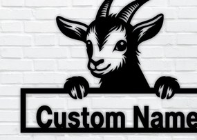 Intra απο ξύλο plywood 3mm-4mm πάχος – Peeking Goats Metal Name Sign, Teelaunch Δίασταση 40x30 cm INTRAFABR-96482188