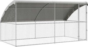 vidaXL Κλουβί Σκύλου 2 pcs Ασημί 4 x 2 x 2 m Γαλβανισμένος χάλυβας