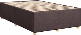 vidaXL Κρεβάτι Boxspring με Στρώμα Σκούρο Καφέ 120x190 εκ Υφασμάτινο