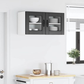 vidaXL Ραφιέρα τοίχου PORTO 2 pcs Μαύρο Επεξεργασμένο Ξύλο
