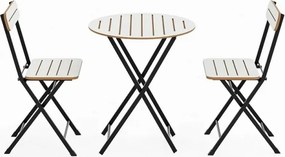 Stewehome Στρογγυλό Bistro Σετ Τραπέζι και Καρέκλες Κήπου / Λευκό