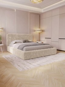 Επενδυμένο κρεβάτι Livia-Μπεζ-180 x 200