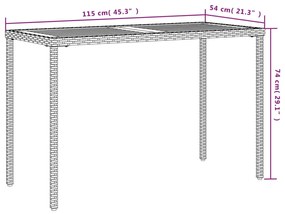 ΤΡΑΠΕΖΙ ΚΗΠΟΥ ΕΠΙΦΑΝΕΙΑ ΑΚΑΚΙΑΣ ΓΚΡΙ 115X54X74 ΕΚ. ΣΥΝΘ. ΡΑΤΑΝ 365076