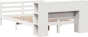 vidaXL Κρεβάτι Βιβλιοθήκη Χωρίς Στρώμα 140x200 εκ Μασίφ Ξύλο Πεύκο