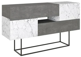 Μπουφές Roberta pakoworld γκρι antique-λευκό μαρμάρου 145x40x82εκ 119-001103