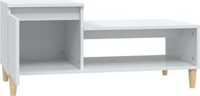vidaXL Τραπεζάκι Σαλονιού Γυαλ. Λευκό 100x50x45 εκ. Επεξεργ. Ξύλο