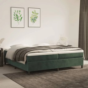 vidaXL Πλαίσιο Κρεβατιού Boxspring Σκούρο Πράσινο 200x200 εκ Βελούδινο