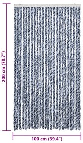vidaXL Σήτα Εντόμων Μπλε / Λευκό 100 x 200 εκ. από Σενίλ