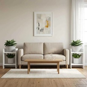vidaXL Βάση φυτών 2 τεμ. Λευκό 30 x 30 x 40 cm Επεξεργασμένο Ξύλο