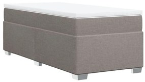 Κρεβάτι Boxspring με Στρώμα Taupe 90x190 εκ.Υφασμάτινο - Μπεζ-Γκρι