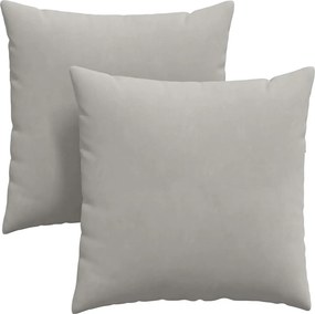 vidaXL Μαξιλάρι Καναπέ 2 pcs Ανοιχτό γκρι 80 x 80 cm ύφασμα