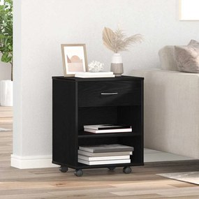 vidaXL Ντουλάπι αποθήκευσης με τροχούς Μαύρη δρυς 46 x 36 x 59 εκ