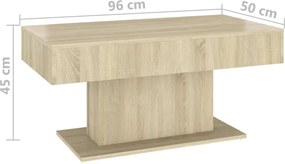 vidaXL Τραπεζάκι Σαλονιού Sonoma Δρυς 96x50x45 εκ. από Επεξεργ. Ξύλο