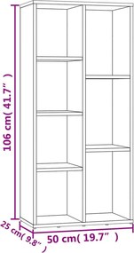 vidaXL Βιβλιοθήκη Χρώμα Sonoma Δρυς 50x25x106 εκ. από Επεξ. Ξύλο