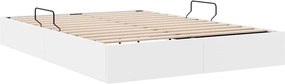 vidaXL Κρεβάτι Αποθήκης Καθαρό Λευκό 153 x 203 εκ. Τεχνητό δέρμα