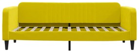 vidaXL Καναπέ Κρεβάτι με Στρώμα Κίτρινο 90 x 200 εκ. Βελούδινος