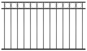 Πάνελ Περίφραξης Ατσάλινο Μαύρο 1,7x0,8 μ.