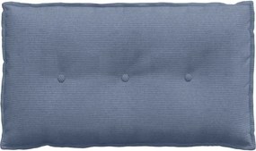 vidaXL Μαξιλάρι Πλάτης Μπλε 80 x 50 cm Υφασμάτινο Κορντουρά