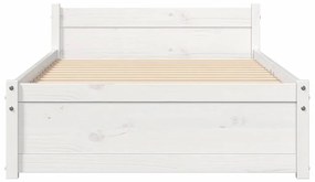 vidaXL Πλαίσιο Κρεβατιού Λευκό 90 x 190 εκ. Μασίφ Ξύλο Single
