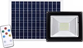 Στεγανός Ηλιακός Προβολέας IP65 Ισχύος 20W με Τηλεχειριστήριο και Ψυχρό Λευκό Φως σε Μαύρο χρώμα TGD-111