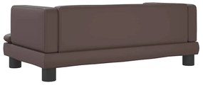 vidaXL Καναπές Παιδικός Καφέ 80 x 45 x 30 εκ. από Συνθετικό Δέρμα
