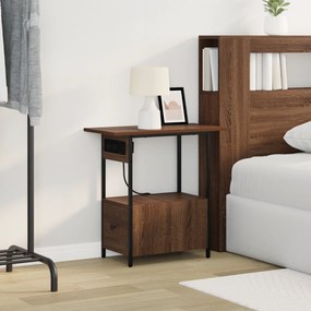vidaXL Κομοδίνο Καφέ δρυς 60 x 30 x 61 εκ Επεξεργασμένο ξύλο