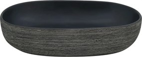 vidaXL Νιπτήρας Οβάλ Γκρι και Μαύρος 59 x 40 x 14 εκ. Κεραμικός