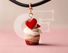 Intra Συλλεκτικό Ξύλινο Παζλ Plywood 4mm - Κρεμαστό κολιέ Cupcake με μαύρο δερμάτινο κορδόνι Σε Ξύλινο Κουτί - Διαστάσεις Puzzle: 10x10 cm – 25 κομμάτια