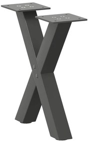 vidaXL Πόδια τραπεζιού σαλονιού σε σχήμα Χ 2 τεμάχια Ανθρακί