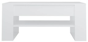 Τραπεζάκι Σαλονιού Λευκό 102 x 55 x 45 εκ. από Επεξεργ. Ξύλο - Λευκό