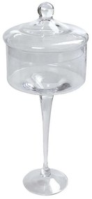 Φοντανιέρα Με Πόδι Και Καπάκι ORT120 17x17x40cm Clear Espiel Glass