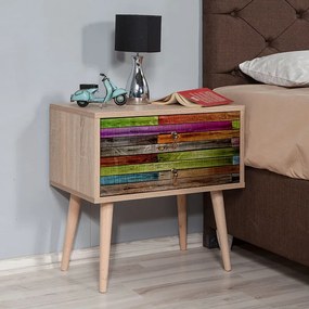 Κομοδίνο Soho Megapap από μελαμίνη χρώμα sonoma 60x40x61εκ.-GP052-0005,1