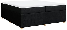 vidaXL Κρεβάτι Boxspring με Στρώμα Μαύρο 200x200 εκ. Υφασμάτινο