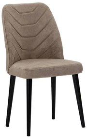 Adeline chair velvet beige-black leg 49x52x91 εκ.