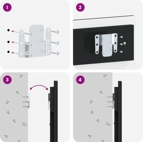 vidaXL Κεφαλάρι Τοίχου BREDA Μαύρο Επεξεργασμένο Ξύλο
