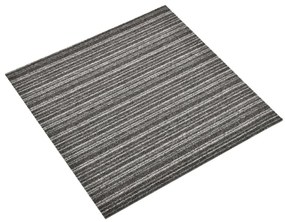 Μοκέτα Πλακάκι 20 τεμ. Ανθρακί Ριγέ 5 μ² 50x50 εκ. 147308