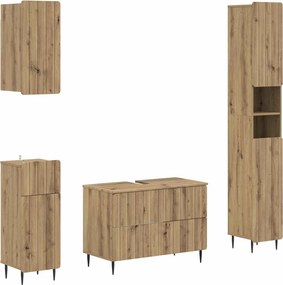 vidaXL Σετ Ντουλαπιών Μπάνιου 4 Τεμαχίων ZWOLLE Artisan Δρυς