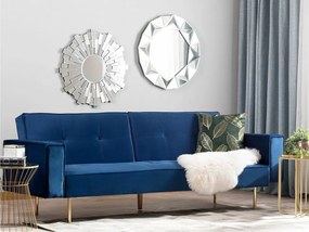 Καναπές κρεβάτι Berwyn 749, Μπλε, 80x218x81cm, 42 kg, Πόδια: Μέταλλο, Ξύλο: Πεύκο | Epipla1.gr