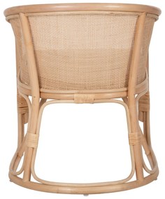 Καρέκλα - Πολυθρόνα ΚΙΚΟ C9839 Φυσικό Rattan με Λευκό Μαξιλάρι 61x71x76Yεκ. 61x71x76 εκ.