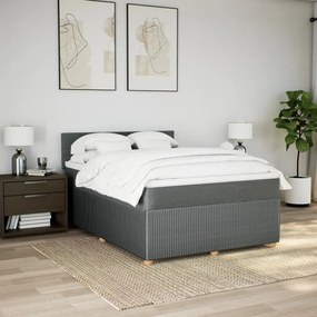 ΚΡΕΒΑΤΙ BOXSPRING ΜΕ ΣΤΡΩΜΑ ΣΚΟΥΡΟ ΓΚΡΙ 140X200 ΕΚ ΥΦΑΣΜΑΤΙΝΟ 3287480