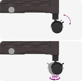 vidaXL Κήπος Γλαστράκι με Ροδάκια Καφέ 120 x 40 x 29 εκ PP