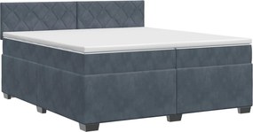 vidaXL Κρεβάτι box spring με στρώμα Σκούρο Γκρι 200 x 200 cm Βελούδο