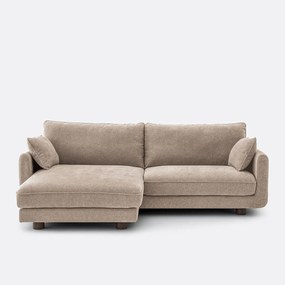 Γωνιακός αναστρέψιμος καναπές από μελανζέ πολυεστέρα, EMILIO