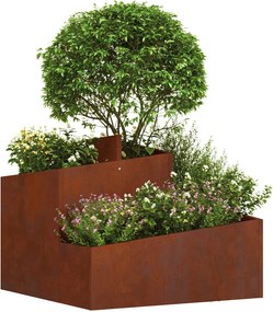 vidaXL Γλάστρα Κήπου Σκ rusty 60 x 60 x 50 εκ
