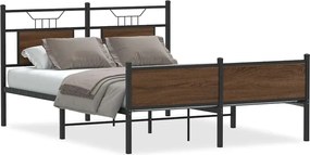 vidaXL Πλαίσιο κρεβατιού χωρίς στρώμα καφέ δρυς 140x190 cm