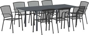 vidaXL Σέτ φαγητού για κήπο 9 pcs Ανθρακί Ατσάλι